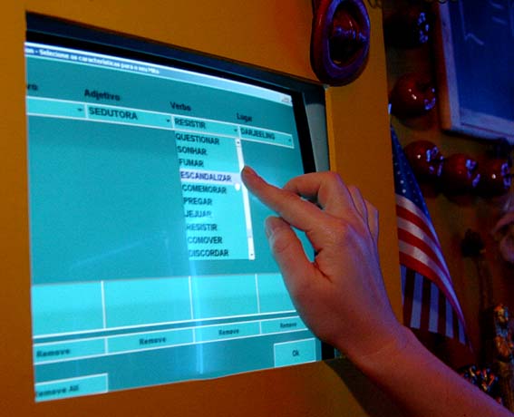 Figure 5: Touch-screen for the activation of evolutionary processes - NTAV Lab